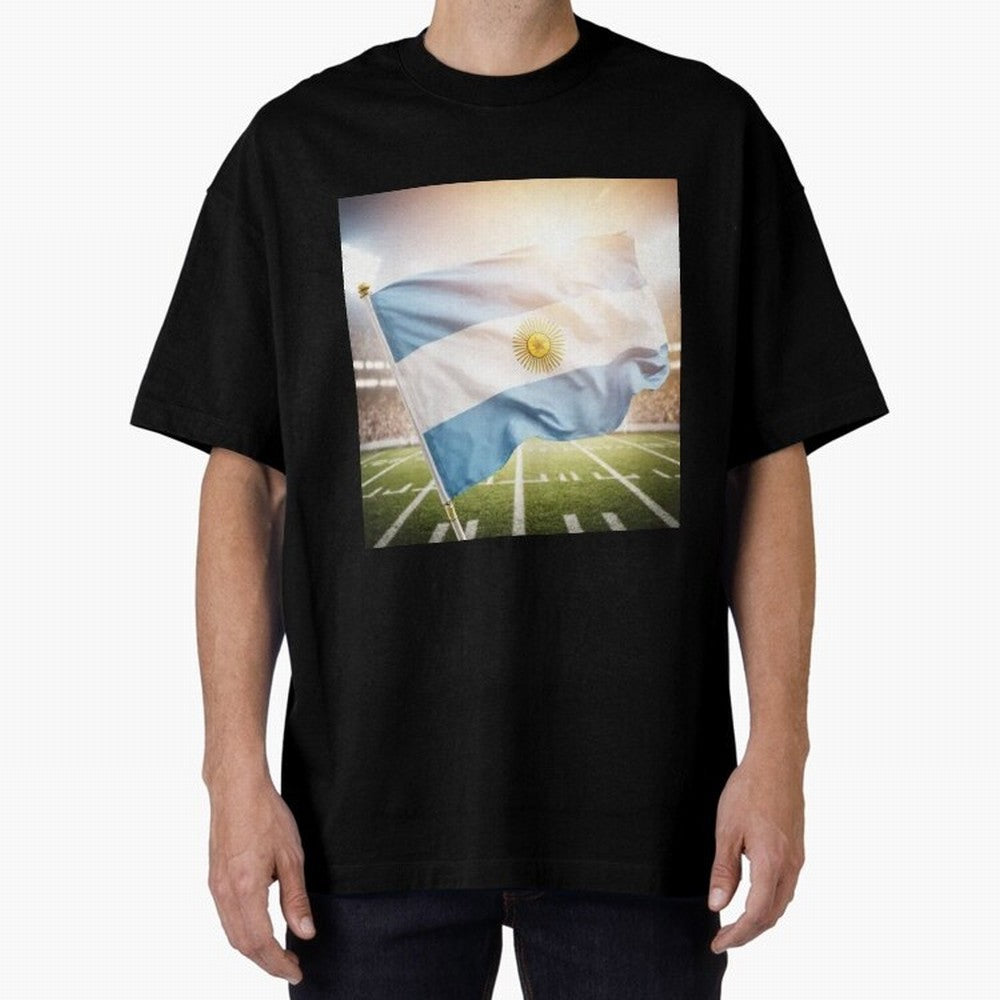 Argentina Flag 3D Football Design ¨C Supporters Argentina Classic T-Shirt Cheer for FIFA World Cup 2026 for Fans of Neymar and Netherlands, Bringing Football Passion, Legendary Performances, Festival Vibes and Supporter Community; Great for Watch