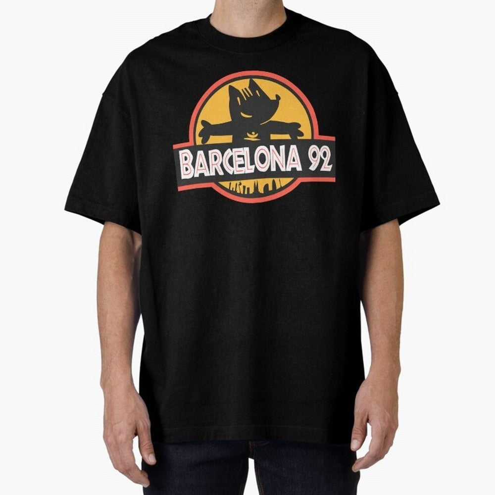 Barcelona 92 Classic T-Shirt Honor the Beautiful Game during FIFA World Cup 2026 USA Canada Mexico for Fans of Messi and Cristiano Ronaldo and Spain, Bringing Vintage Soccer Flavor, Modern Football Stars, National Flags and Final Night Emotion;