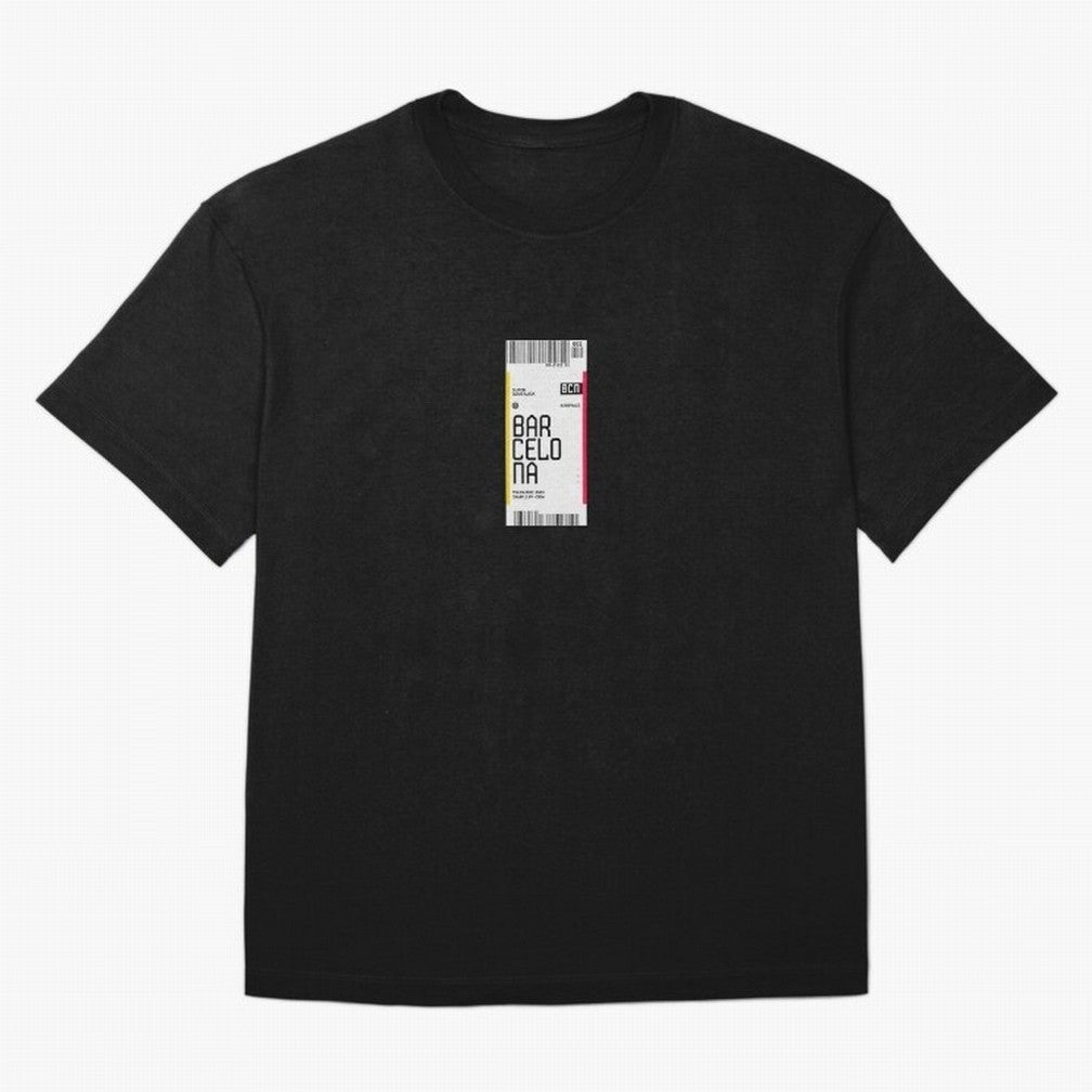 Barcelona Boarding Pass Sparin Travel Ticket Classic T-Shirt Build FIFA World Cup 2026 Group Stage Connected to CR7 and Messi, Brazil, Portugal and Argentina Energy, Worldwide Fan Energy, Dramatic Goals, Stadium Lights and Championship