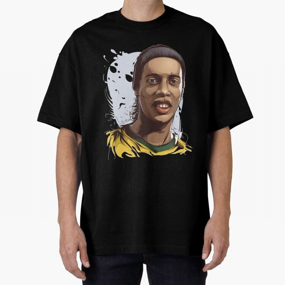 Illustration Ronaldinho Art Classic T-Shirt Get Ready for FIFA World Cup 2026 Celebrating Neymar, Haaland and Cristiano Ronaldo, Argentina and Brazil Energy, Fan Favorite Moments, National Team Passion, Big Match Drama and Soccer History; Ideal for