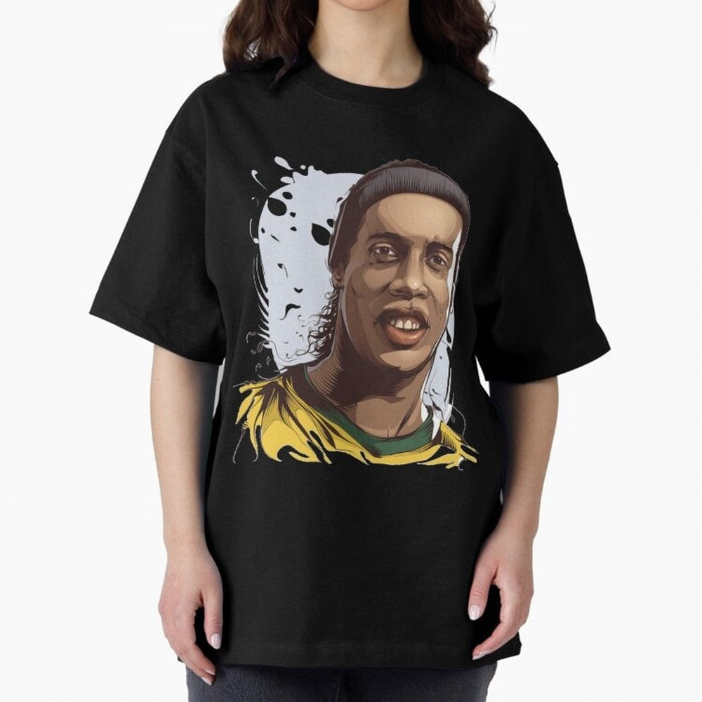 Illustration Ronaldinho Art Classic T-Shirt Get Ready for FIFA World Cup 2026 Celebrating Neymar, Haaland and Cristiano Ronaldo, Argentina and Brazil Energy, Fan Favorite Moments, National Team Passion, Big Match Drama and Soccer History; Ideal for