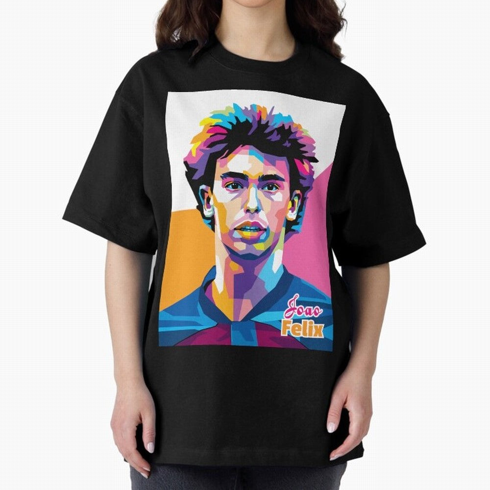 Joao Felix in WPAP Style Oversized T-Shirt Bring a Champion Mindset to Global Football Passion for FIFA World Cup 2026, with Messi, CR7 and Mbappe, Spain and Netherlands, Tournament Hype, Historic Matchups, Family Viewing Parties and Global Sports