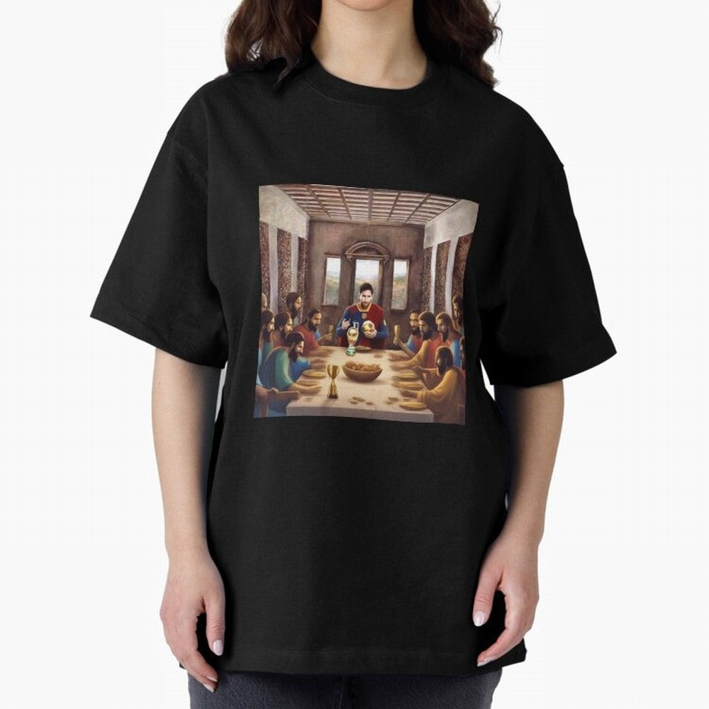 Messi The Last Supper Art Gift Limited Edition Oversized T-Shirt Follow Every Goal of Match Day Hype around FIFA World Cup 2026 Group Stage, CR7, Spain, Game Day Rituals, Football Legends, Country Pride and the Road to the Final; Perfect for People