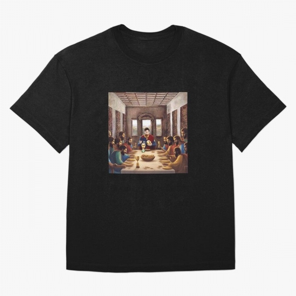 Messi The Last Supper Art Gift Limited Edition Oversized T-Shirt Follow Every Goal of Match Day Hype around FIFA World Cup 2026 Group Stage, CR7, Spain, Game Day Rituals, Football Legends, Country Pride and the Road to the Final; Perfect for People