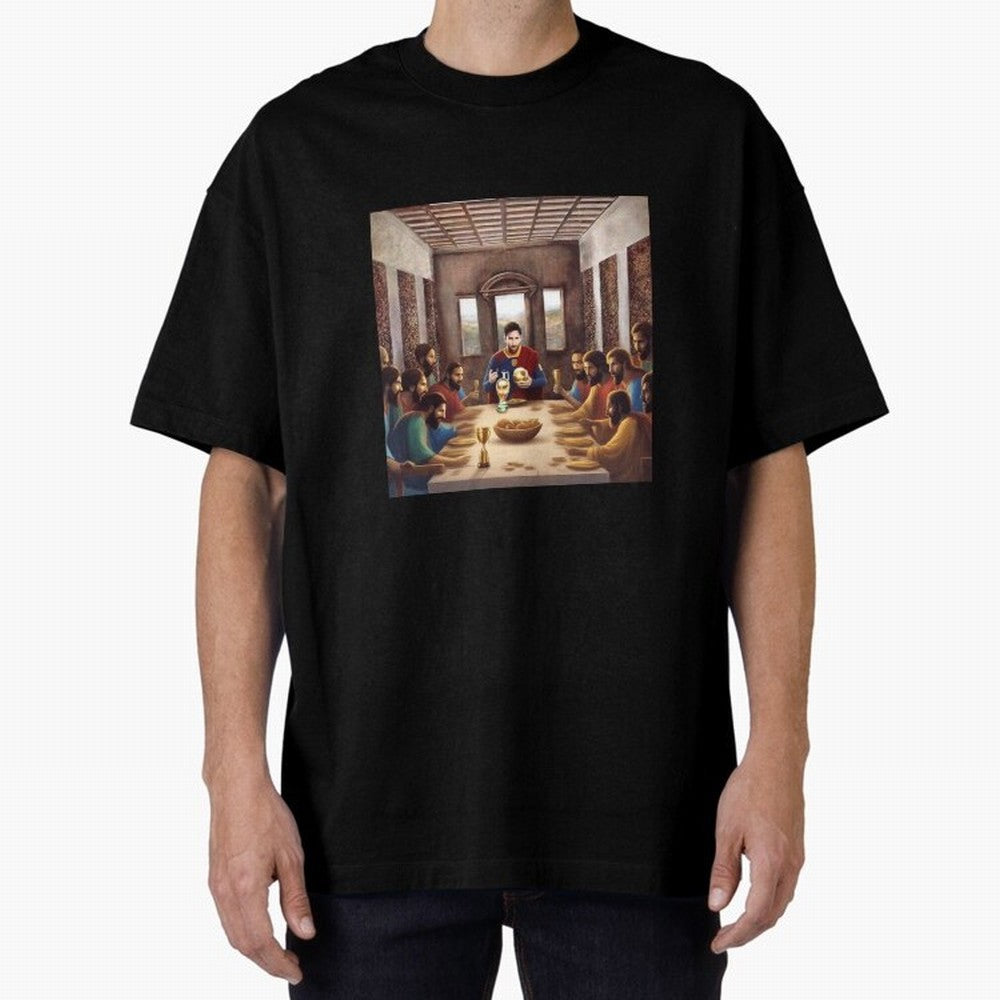 Messi The Last Supper Art Gift Limited Edition Oversized T-Shirt Follow Every Goal of Match Day Hype around FIFA World Cup 2026 Group Stage, CR7, Spain, Game Day Rituals, Football Legends, Country Pride and the Road to the Final; Perfect for People