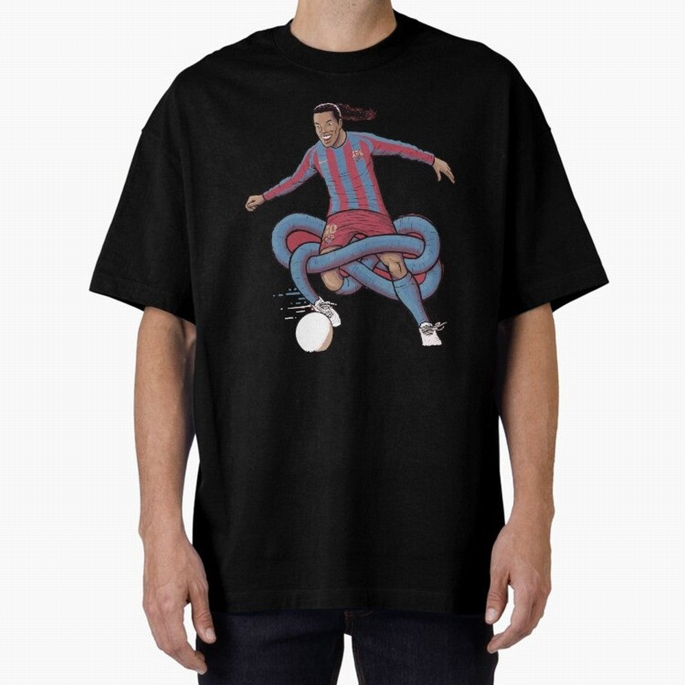 Ronaldinho Oversized T-Shirt Show Love for Legendary Goals in FIFA World Cup 2026 Driven by Mbappe, Portugal, Spain and Germany Energy, Football Passion, Legendary Performances, Festival Vibes and Supporter Community; Ideal for Fans Who Follow