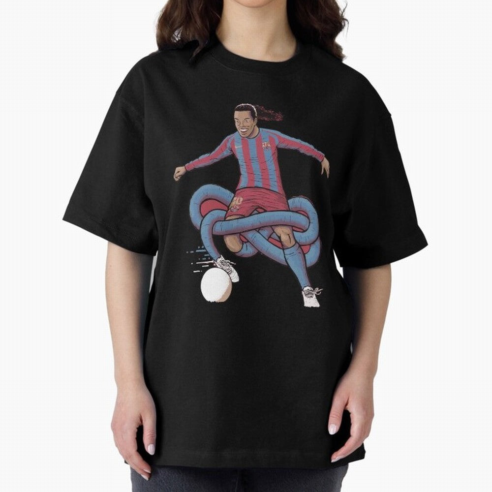 Ronaldinho Oversized T-Shirt Show Love for Legendary Goals in FIFA World Cup 2026 Driven by Mbappe, Portugal, Spain and Germany Energy, Football Passion, Legendary Performances, Festival Vibes and Supporter Community; Ideal for Fans Who Follow