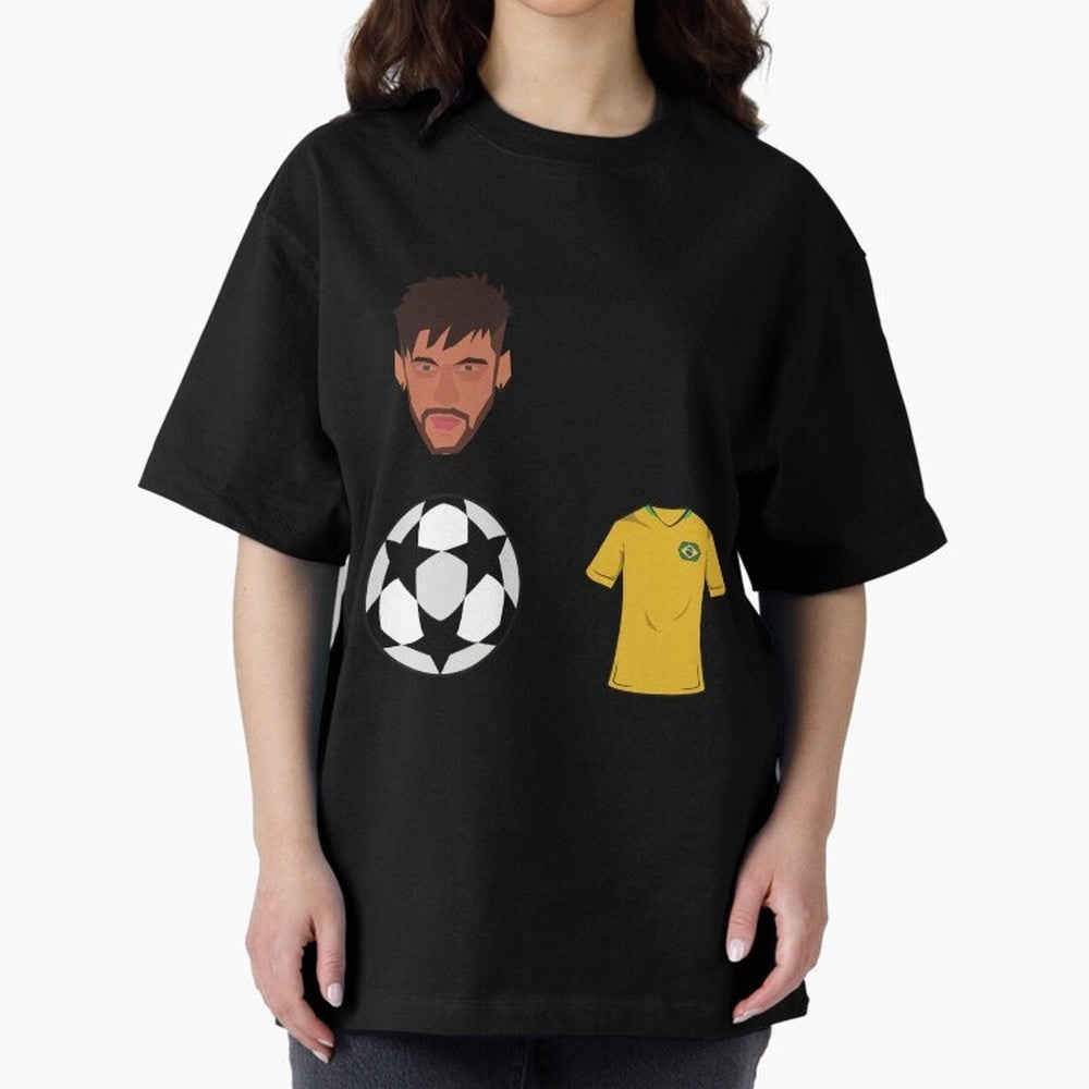 Neymar JR 10 - PSG X Brazil Oversized T-Shirt Carry the Colors and Pride of the FIFA World Cup 2026 USA Canada Mexico Journey through Mbappe Highlights, Germany Pride, Stadium Chants, National Pride, Trophy Dreams and Unforgettable Football