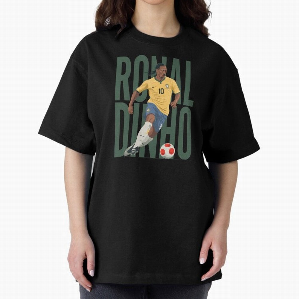 Ronaldinho Gaucho in action Minimalist Graphic Premium T-Shirt Follow the Final Road of the FIFA World Cup 2026 Group Stage Journey through Mbappe Highlights, England and Germany Pride, Classic Soccer Heritage, Championship Pressure, Fan Loyalty