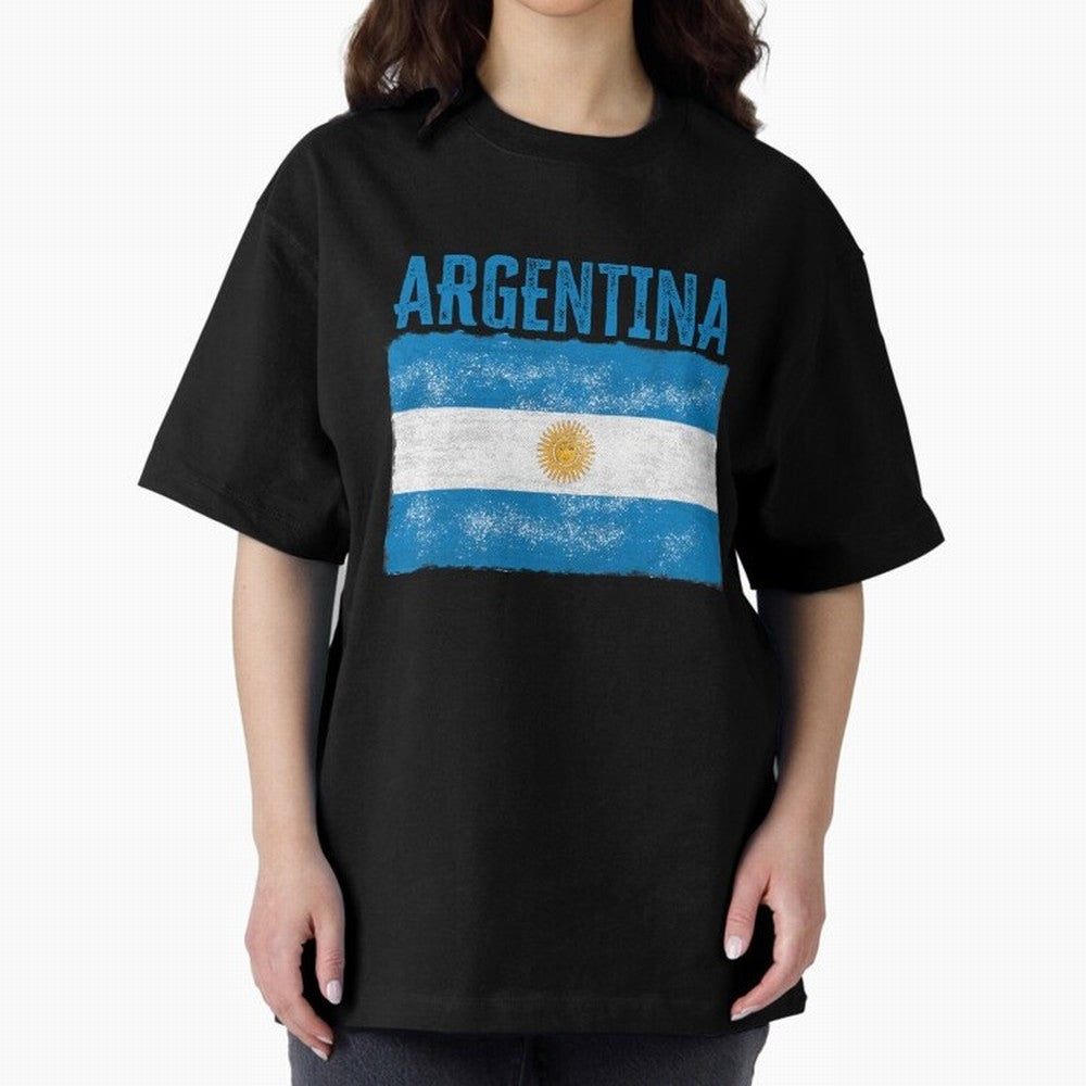 Argentina Oversized T-Shirt Join the Countdown to the FIFA World Cup 2026 USA Canada Mexico Journey through Cristiano Ronaldo Highlights, England Pride, Vintage Soccer Flavor, Modern Football Stars, National Flags and Final Night Emotion; Great for