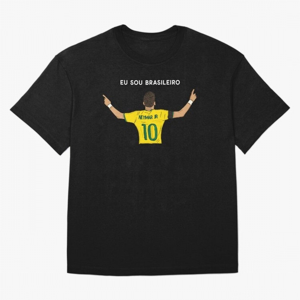 Neymar Jr Brazil Oversized T-Shirt Celebrate Classic Football Spirit in Global Football Passion for FIFA World Cup 2026 USA Canada Mexico, Featuring Messi and Cristiano Ronaldo, England, France and Netherlands, Football Festival Excitement, Trophy