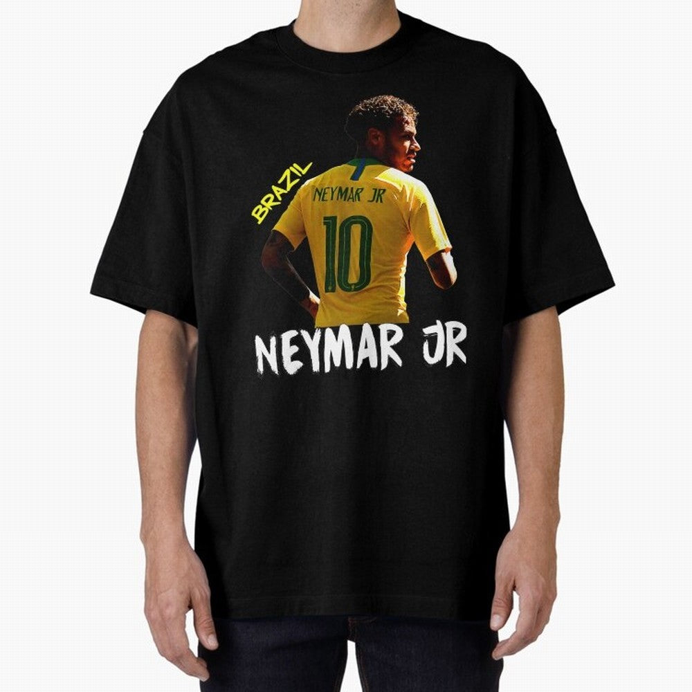 Brazil Neymar Selecao Oversized T-Shirt Show Championship Spirit for Global Football Passion for FIFA World Cup 2026, Celebrating Haaland, Argentina, France and Brazil, Classic Soccer Heritage, Championship Pressure, Fan Loyalty and International