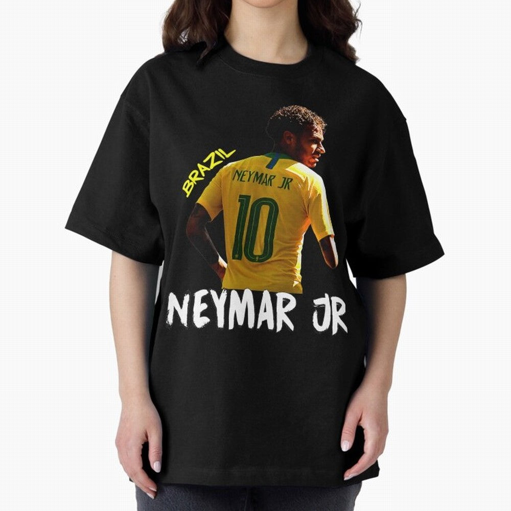 Brazil Neymar Selecao Oversized T-Shirt Show Championship Spirit for Global Football Passion for FIFA World Cup 2026, Celebrating Haaland, Argentina, France and Brazil, Classic Soccer Heritage, Championship Pressure, Fan Loyalty and International