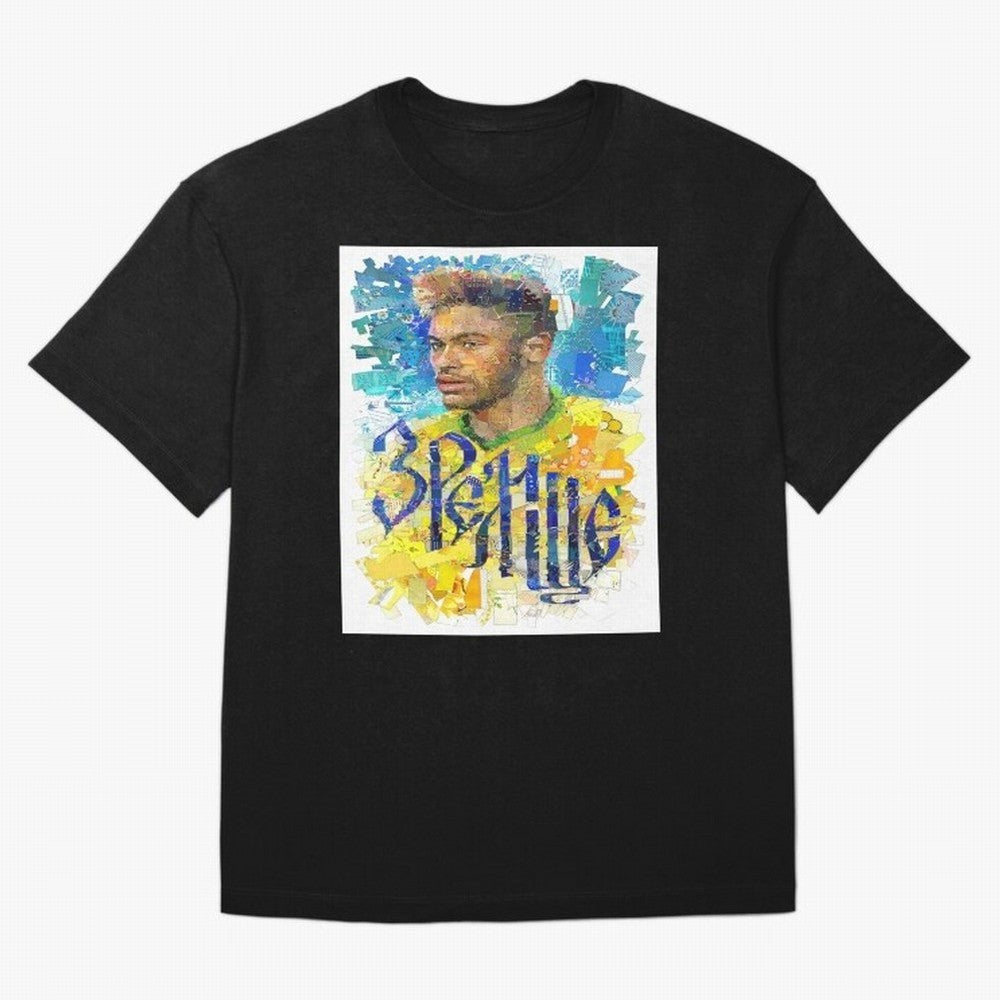 Neymar Illustration Art Framed Art Print Classic T-Shirt Fuel FIFA World Cup 2026 USA Canada Mexico for Fans of Mbappe and Spain, Bringing Fan Favorite Moments, National Team Passion, Big Match Drama and Soccer History; Ideal for Fans Who Follow