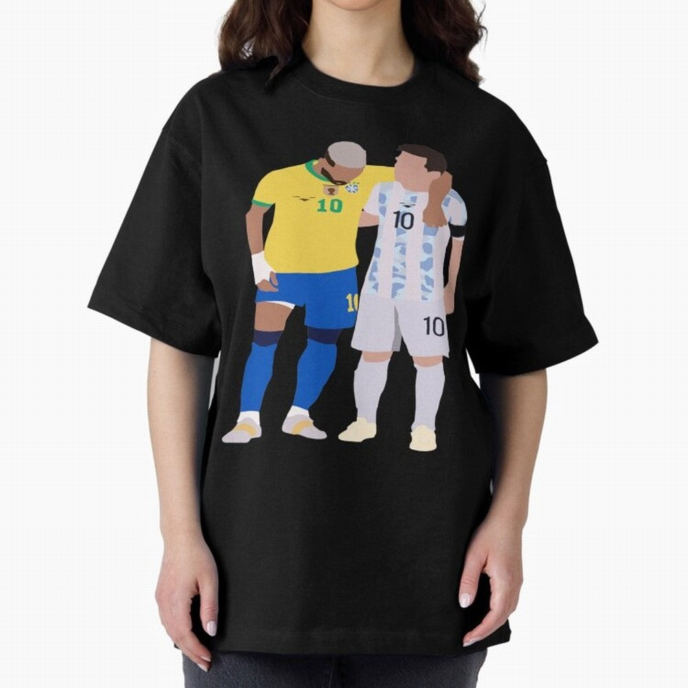 Messi and Neymar Copa America Friends Oversized T-Shirt Follow Every Goal of the FIFA World Cup 2026 Journey through Cristiano Ronaldo, Haaland and CR7 Highlights, Portugal, Spain and Germany Pride, Global Supporter Spirit, Legendary Goals,