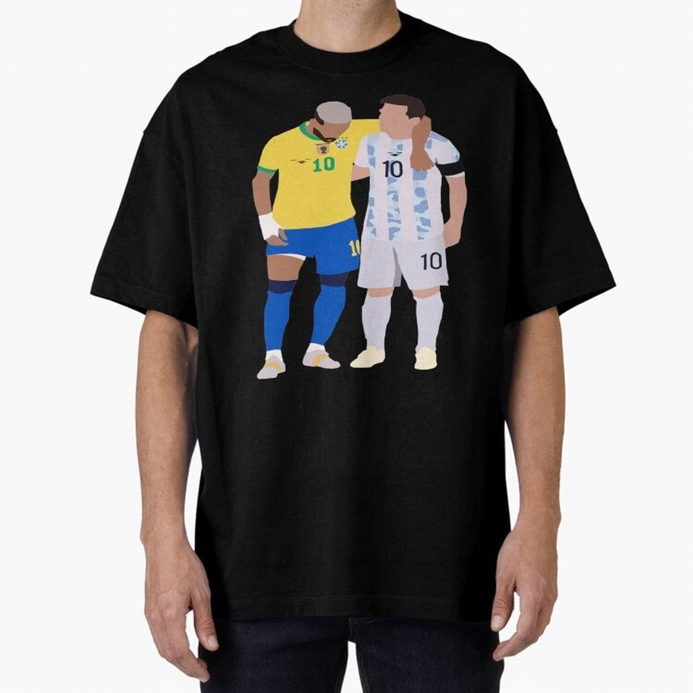 Messi and Neymar Copa America Friends Oversized T-Shirt Follow Every Goal of the FIFA World Cup 2026 Journey through Cristiano Ronaldo, Haaland and CR7 Highlights, Portugal, Spain and Germany Pride, Global Supporter Spirit, Legendary Goals,