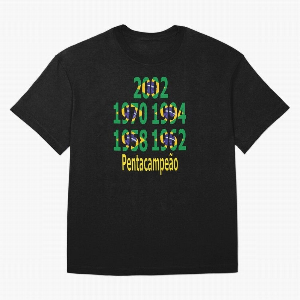 Brazil Five Stars - Champion Heritage Essential T-Shirt Embrace Match Day Hype around FIFA World Cup 2026 USA Canada Mexico, Mbappe, England, France and Netherlands, Sports Nostalgia, International Competition, Famous Players and Unforgettable