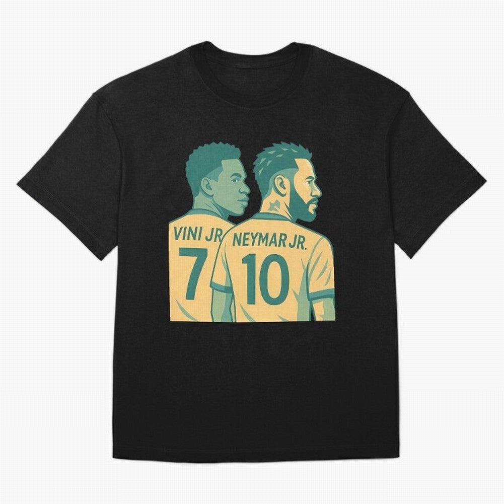 Vini Jr and Neymar Jr side-by-side Classic T-Shirt Live for the Drama of FIFA World Cup 2026 USA Canada Mexico Spirit, with Brazil, Portugal and Argentina, Neymar, Haaland and Cristiano Ronaldo, Stadium Memories, Football Loyalty, International