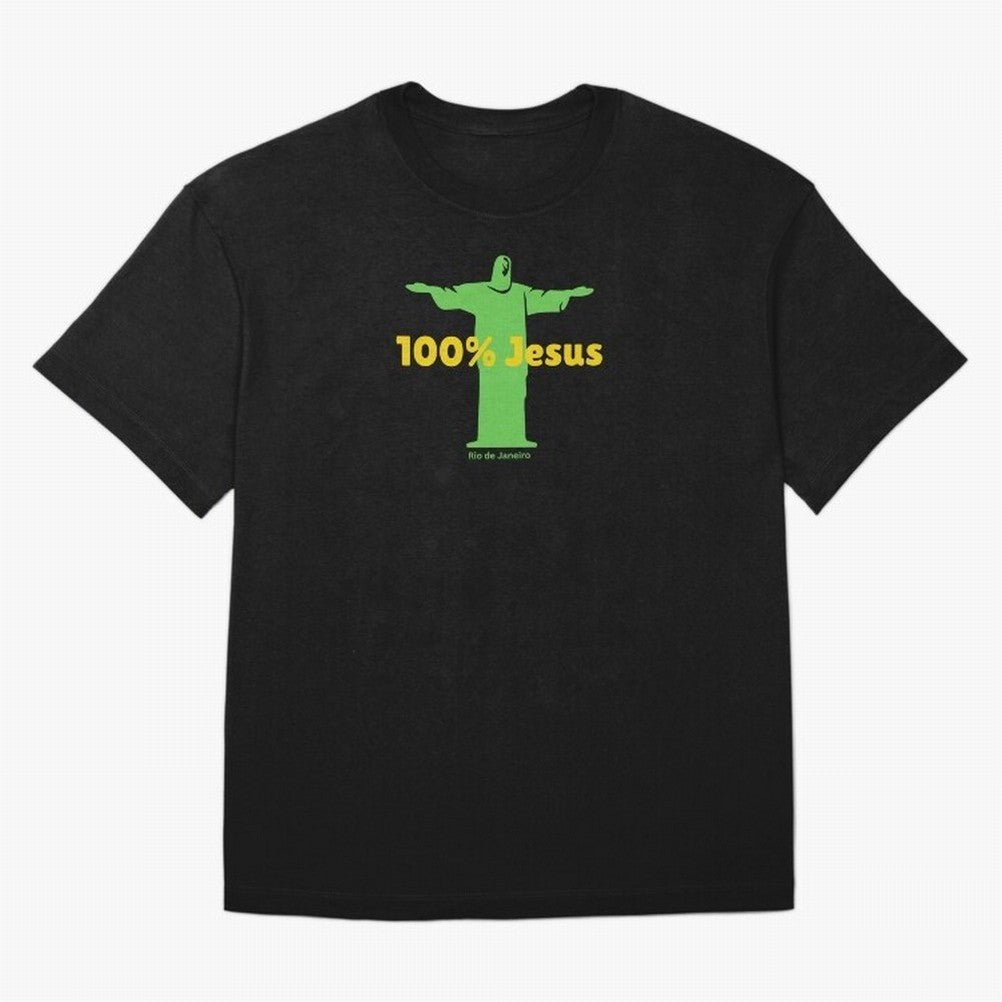 100% Jesus Christ the Redeemer Christian Brazilian Classic T-Shirt Embrace FIFA World Cup 2026 Group Stage for Fans of Messi and Cristiano Ronaldo and Brazil, Portugal and Argentina, Bringing Stadium Memories, Football Loyalty, International Chants
