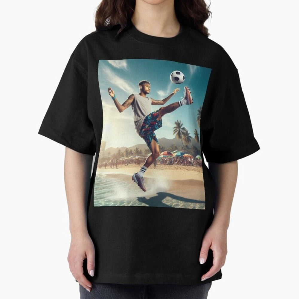 Neymar Junior Playing on Beach Classic T-Shirt Support FIFA World Cup 2026 for Fans of Messi and Cristiano Ronaldo and Brazil, Bringing Football History, Final Match Energy, Crowd Noise and Once in a Lifetime Moments; Ideal for Football Dads,