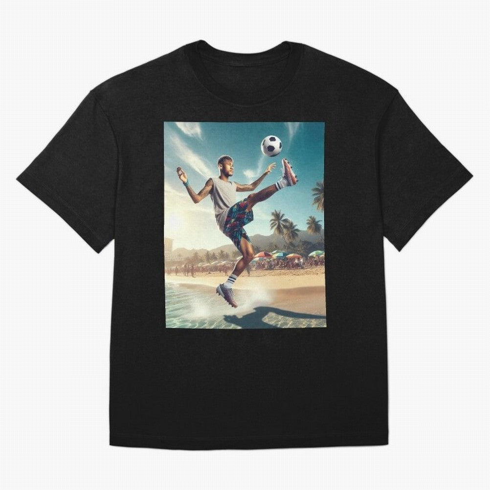 Neymar Junior Playing on Beach Classic T-Shirt Support FIFA World Cup 2026 for Fans of Messi and Cristiano Ronaldo and Brazil, Bringing Football History, Final Match Energy, Crowd Noise and Once in a Lifetime Moments; Ideal for Football Dads,