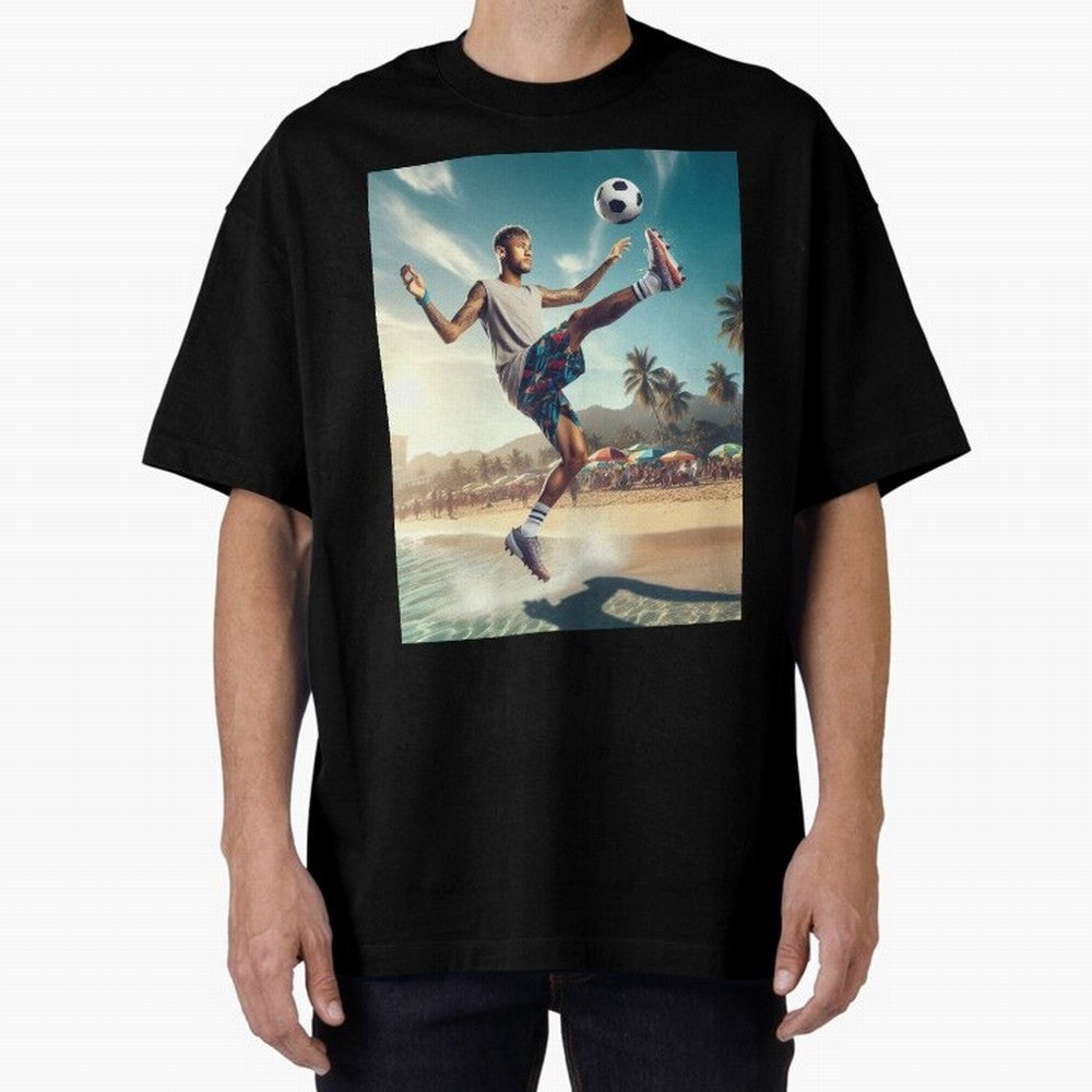 Neymar Junior Playing on Beach Classic T-Shirt Support FIFA World Cup 2026 for Fans of Messi and Cristiano Ronaldo and Brazil, Bringing Football History, Final Match Energy, Crowd Noise and Once in a Lifetime Moments; Ideal for Football Dads,