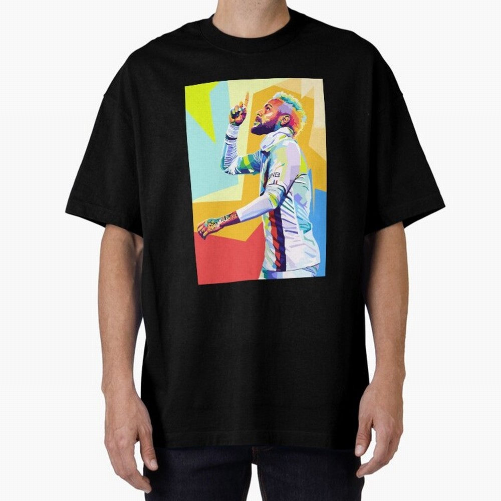 Neymar Jr Wpap pop art Oversized T-Shirt Experience FIFA World Cup 2026 Group Stage Inspired by Cristiano Ronaldo, Argentina and Brazil Energy, Vintage Soccer Flavor, Modern Football Stars, National Flags and Final Night Emotion; Perfect for