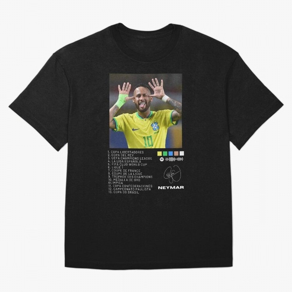 Neymar Brazil 10 Oversized T-Shirt Celebrate Fan Culture around FIFA World Cup 2026 USA Canada Mexico Spirit, Centered on Argentina and Brazil, Cristiano Ronaldo, Championship Spirit, Famous Goals, Roaring Crowds and International Football Unity;