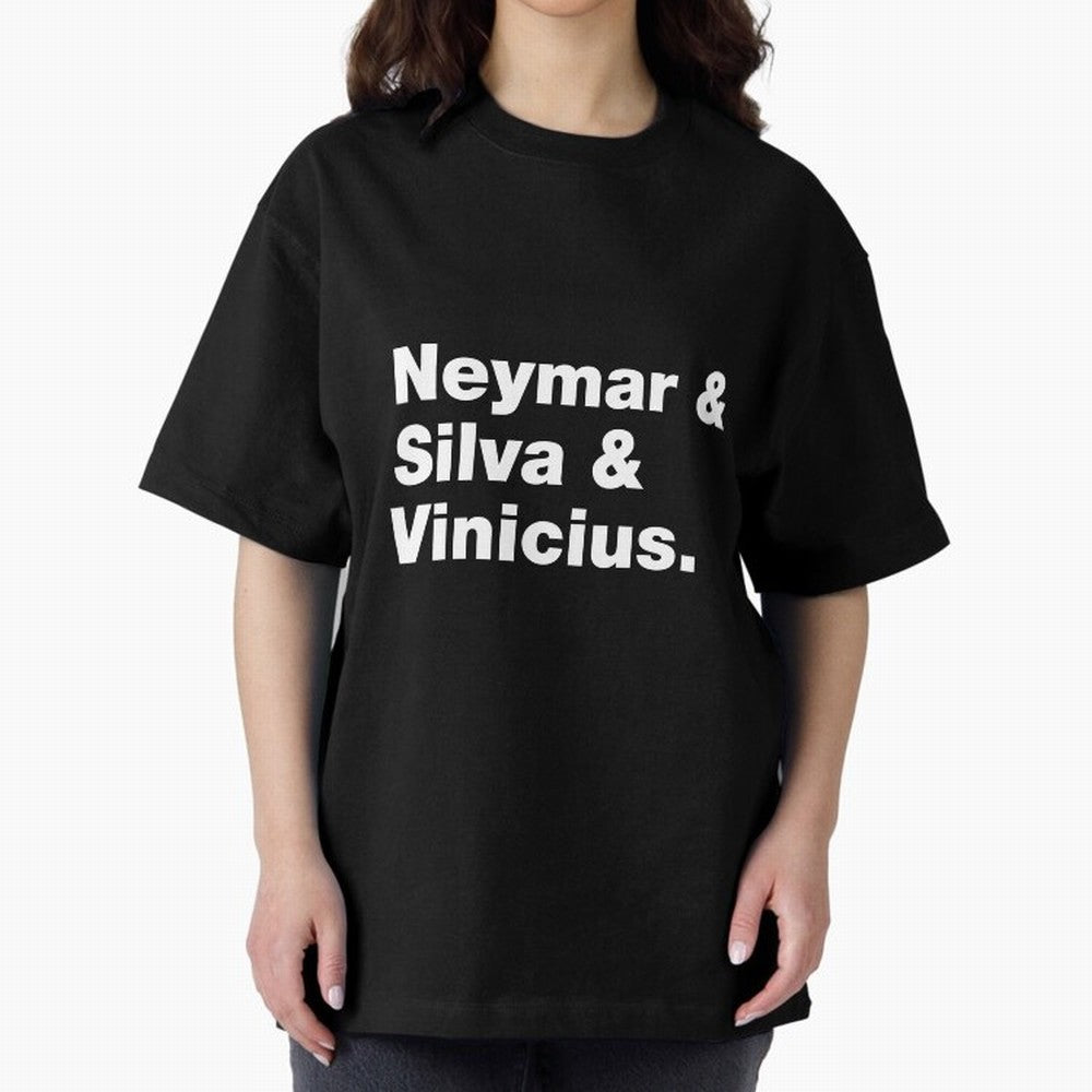 Neymar + Silva + Vinicius - Brazil Brazilian World Cup Squad Team Players Football Soccer Qatar WC 22 Oversized T-Shirt Capture Stadium Memories from Match Day Hype around FIFA World Cup 2026, Cristiano Ronaldo, Spain, Football Passion, Legendary