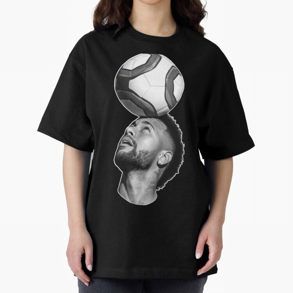 Neymar Jr. ¨C The Art of Balance Oversized T-Shirt Stand Out with Spirit from FIFA World Cup 2026 USA Canada Mexico Spirit, Inspired by Argentina, Neymar, Championship Spirit, Famous Goals, Roaring Crowds and International Football Unity; Perfect