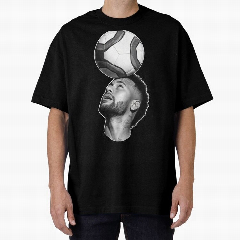 Neymar Jr. ¨C The Art of Balance Oversized T-Shirt Stand Out with Spirit from FIFA World Cup 2026 USA Canada Mexico Spirit, Inspired by Argentina, Neymar, Championship Spirit, Famous Goals, Roaring Crowds and International Football Unity; Perfect