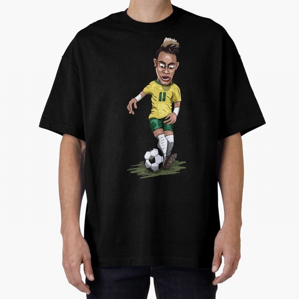 Mascot Cartoon Neymar Football Player Brazil Classic T-Shirt Bring Champion Energy into the FIFA World Cup 2026 Journey through Messi, Neymar and Mbappe Highlights, Brazil, Portugal and Argentina Pride, Football Passion, Legendary Performances,