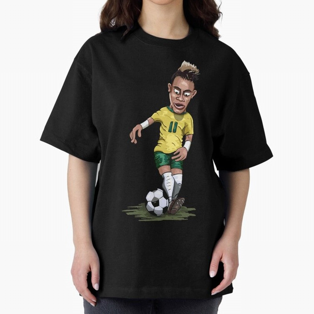 Mascot Cartoon Neymar Football Player Brazil Classic T-Shirt Bring Champion Energy into the FIFA World Cup 2026 Journey through Messi, Neymar and Mbappe Highlights, Brazil, Portugal and Argentina Pride, Football Passion, Legendary Performances,