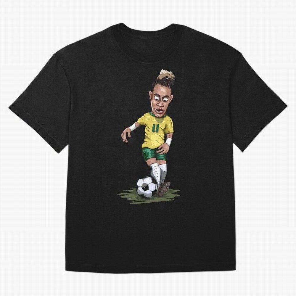 Mascot Cartoon Neymar Football Player Brazil Classic T-Shirt Bring Champion Energy into the FIFA World Cup 2026 Journey through Messi, Neymar and Mbappe Highlights, Brazil, Portugal and Argentina Pride, Football Passion, Legendary Performances,