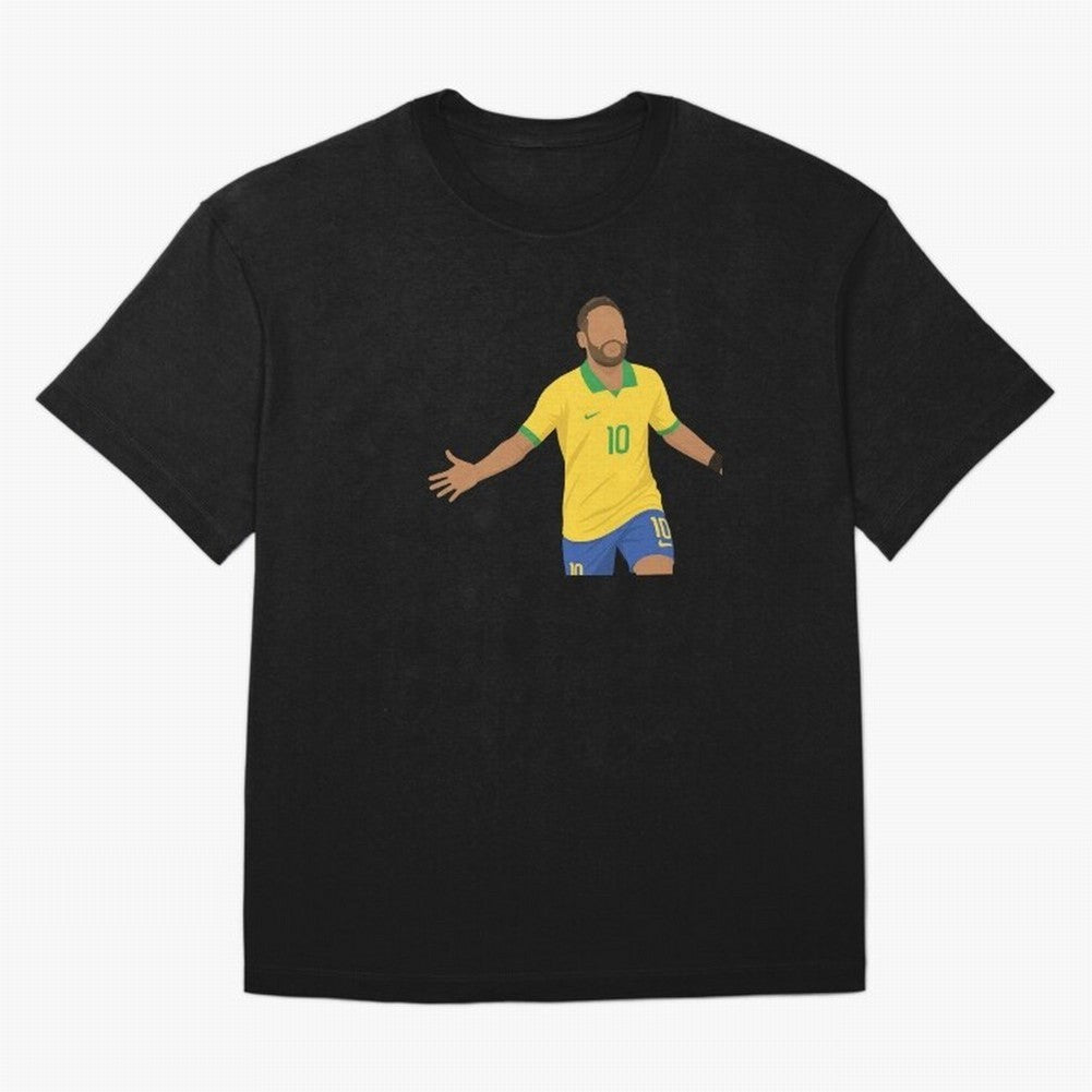 Neymar Jr in Yellow Glory Sticker Oversized T-Shirt Relive Global Football Passion for FIFA World Cup 2026 Group Stage, Connected to Cristiano Ronaldo, Haaland and CR7, France, Retro Football Energy, Iconic Rivalries, Trophy Chase Drama and Stadium