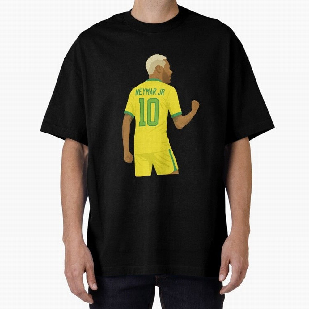 Neymar Jr in Yellow Glory Sticker Oversized T-Shirt Turn Football Passion into Global Football Passion for FIFA World Cup 2026, Celebrating Messi, Neymar and Mbappe, Netherlands, Football Festival Excitement, Trophy Ambitions, Country Rivalries and