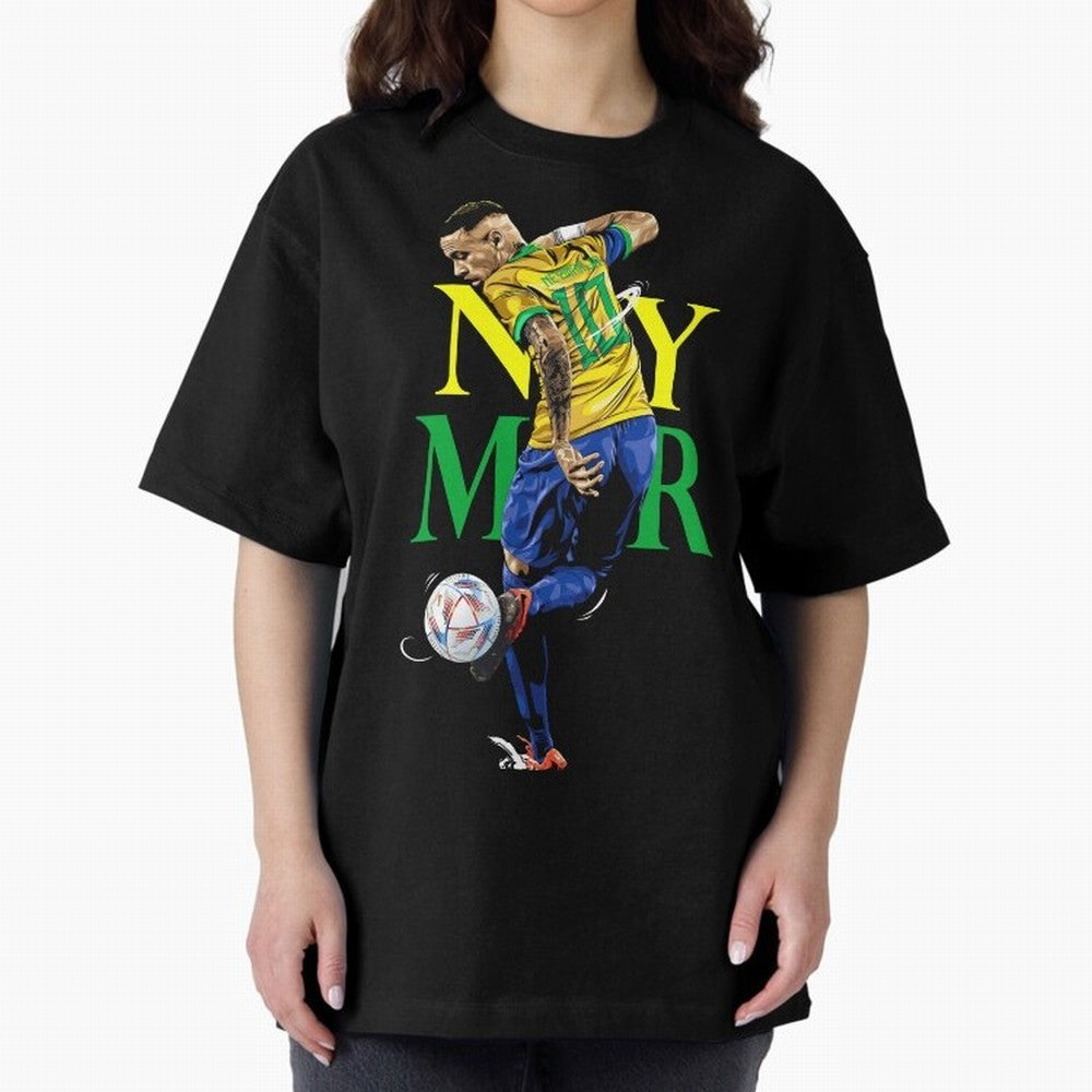 Neymar JR Brazil Oversized T-Shirt Represent Football Lovers during the FIFA World Cup 2026 Journey through CR7 and Messi Highlights, France and Portugal Pride, Goal Celebration Energy, Supporter Heritage, Football Icons and Worldwide Tournament