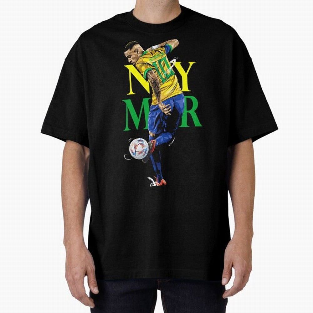Neymar JR Brazil Oversized T-Shirt Represent Football Lovers during the FIFA World Cup 2026 Journey through CR7 and Messi Highlights, France and Portugal Pride, Goal Celebration Energy, Supporter Heritage, Football Icons and Worldwide Tournament