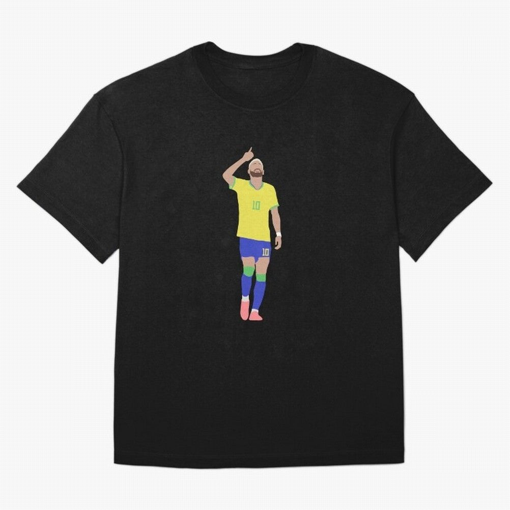 Neymar Brazil Football Captain Oversized T-Shirt Relive Legendary Nights from FIFA World Cup 2026 USA Canada Mexico for Fans of Messi and France, Bringing Sports Nostalgia, International Competition, Famous Players and Unforgettable Victories;