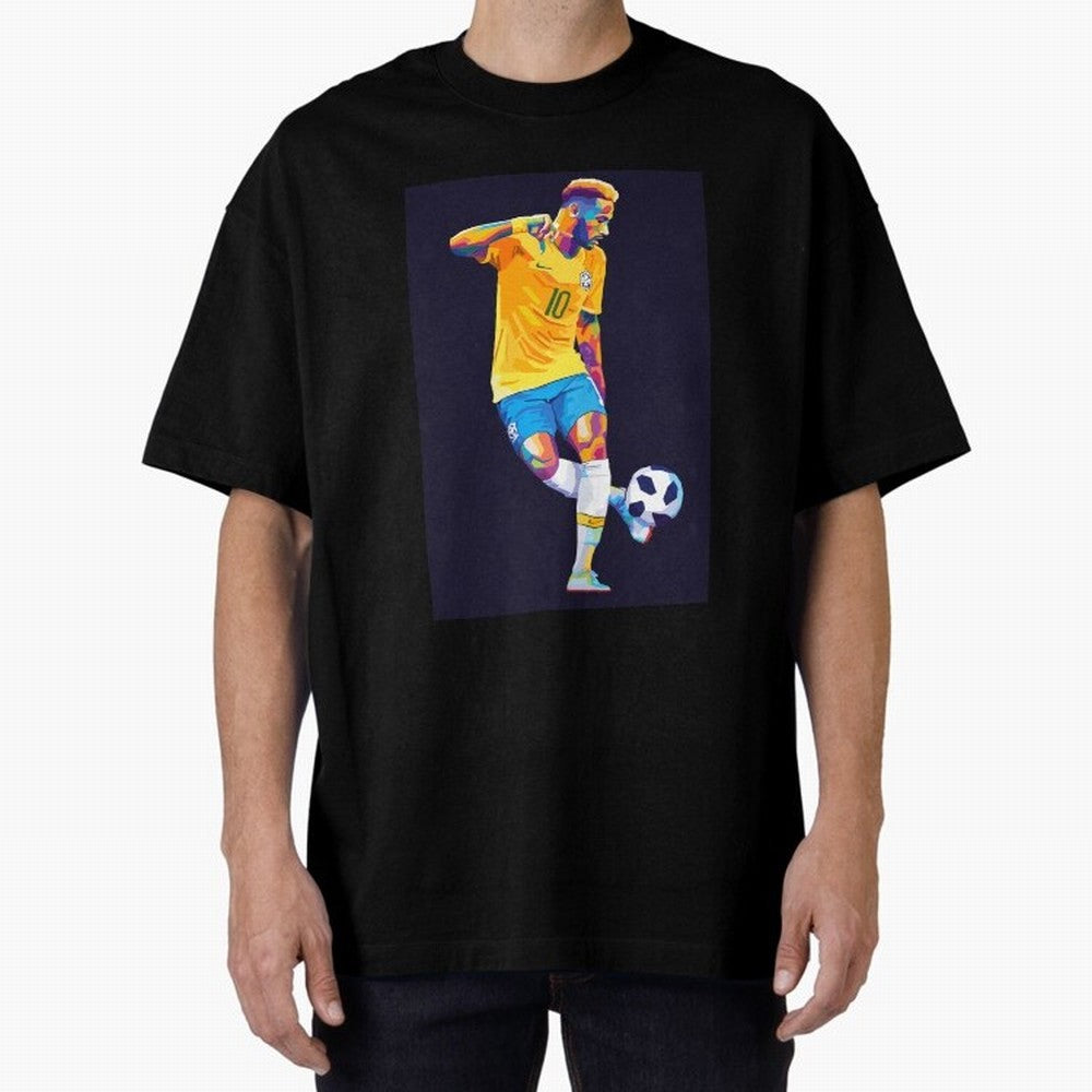 Neymar Jr Wpap pop art Oversized T-Shirt Celebrate FIFA World Cup 2026 USA Canada Mexico Spirit, Capturing England, Messi, CR7 and Mbappe, Stadium Chants, National Pride, Trophy Dreams and Unforgettable Football Memories; Ideal for Football Dads,