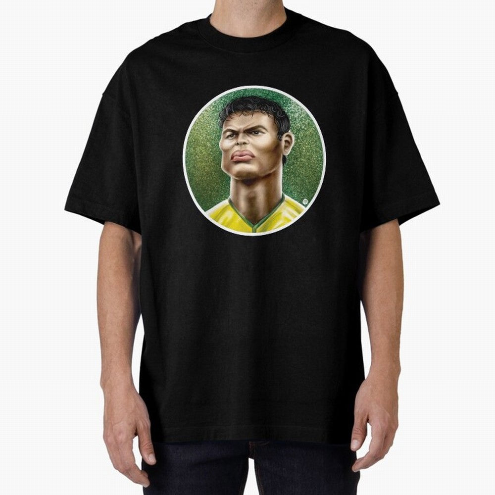 Footballicature : Thiago Silva Classic T-Shirt Join the Countdown to FIFA World Cup 2026 Group Stage for Fans of Neymar, Haaland and Cristiano Ronaldo and Portugal, Bringing Worldwide Fan Energy, Dramatic Goals, Stadium Lights and Championship