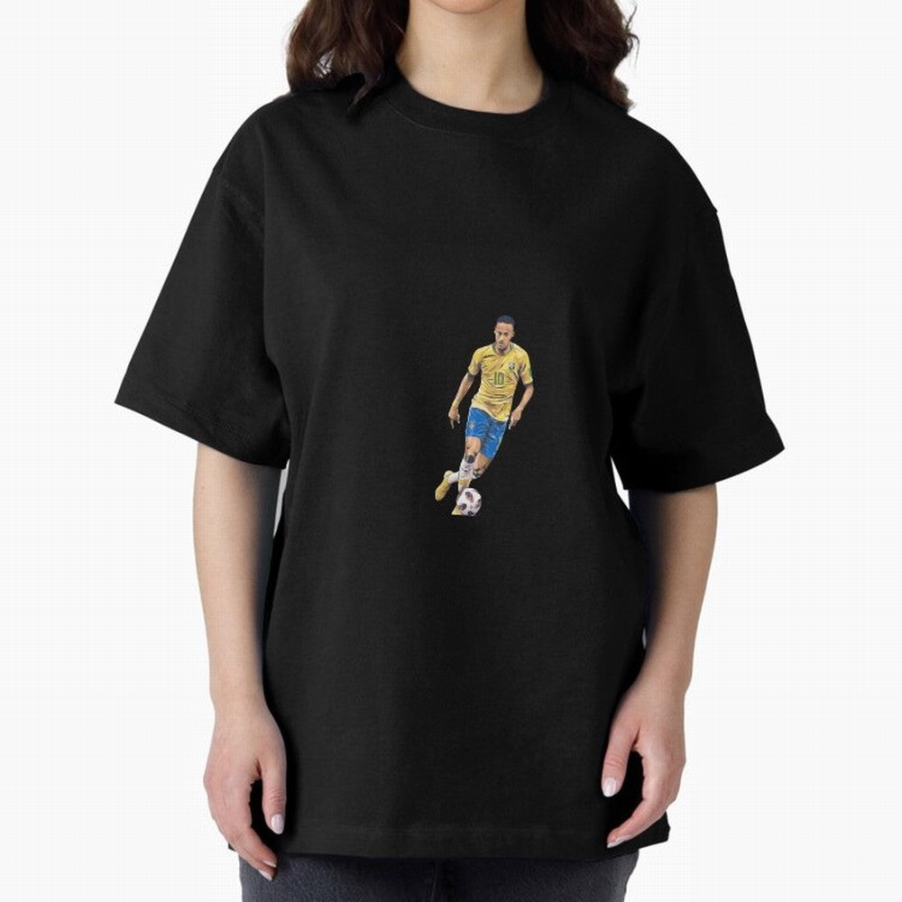 Brazilian Football Player Oversized T-Shirt Treasure FIFA World Cup 2026 USA Canada Mexico Celebrating CR7 and Messi, France Energy, Stadium Chants, National Pride, Trophy Dreams and Unforgettable Football Memories; Perfect for People Who Love