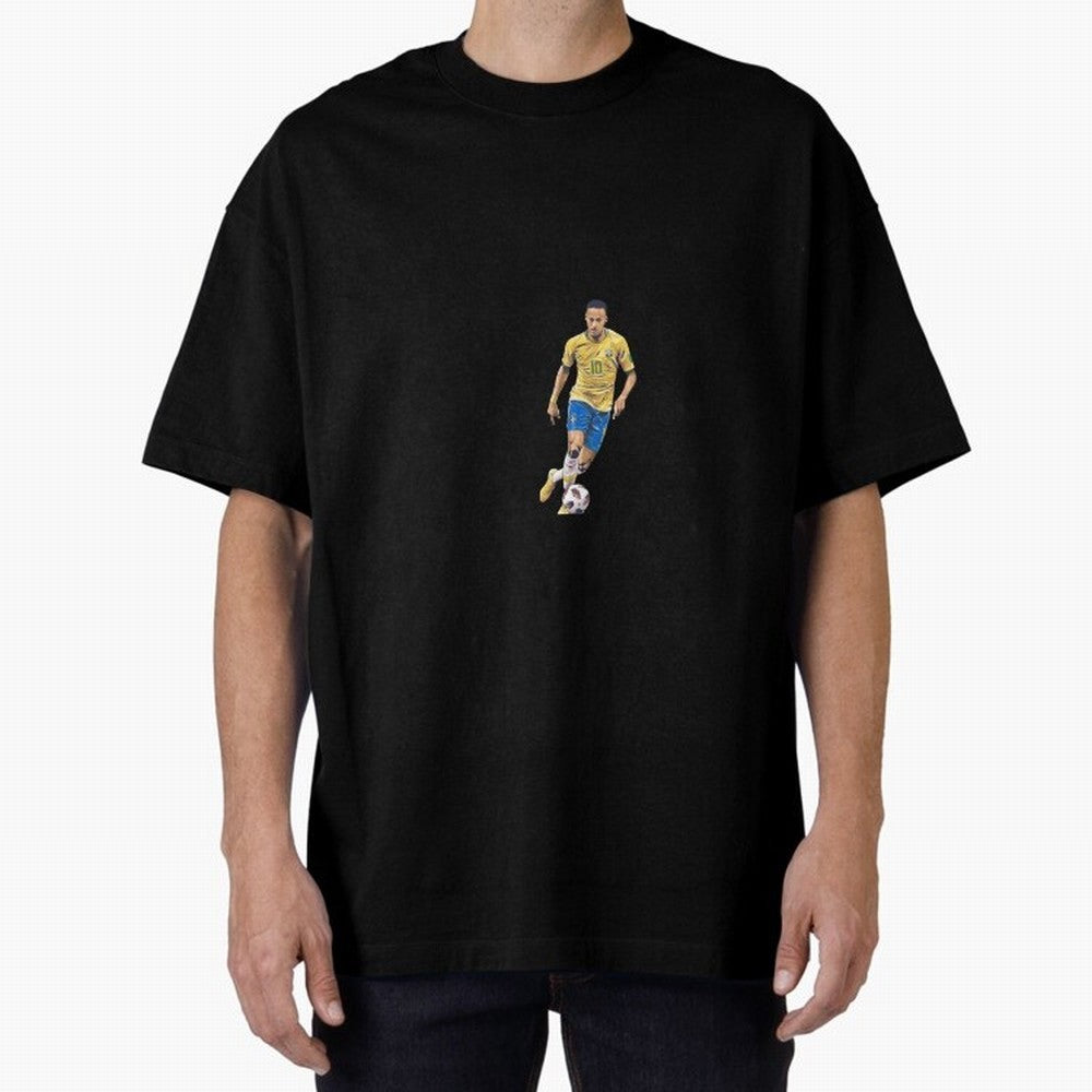 Brazilian Football Player Oversized T-Shirt Treasure FIFA World Cup 2026 USA Canada Mexico Celebrating CR7 and Messi, France Energy, Stadium Chants, National Pride, Trophy Dreams and Unforgettable Football Memories; Perfect for People Who Love