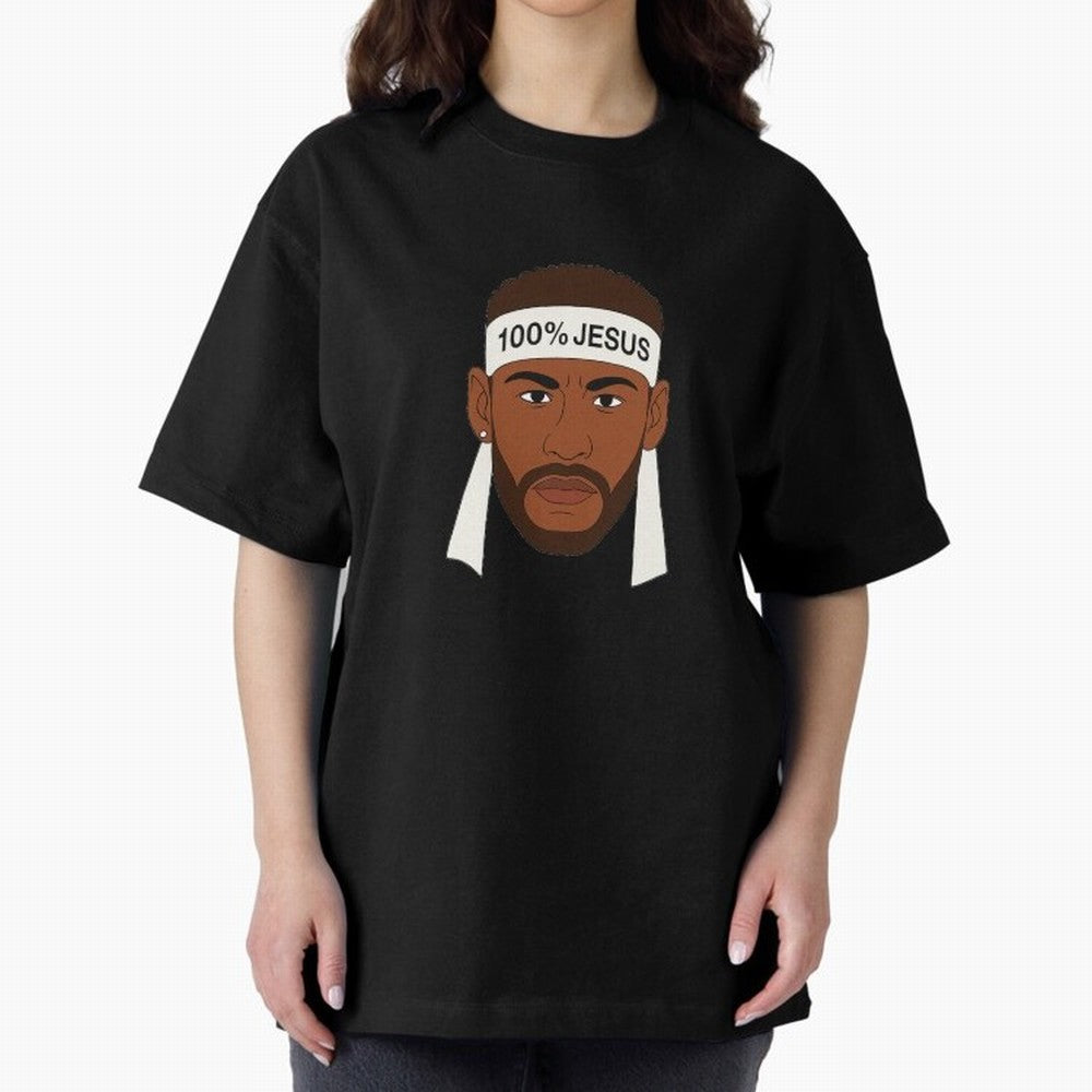 100% JESUS Neymar Inspired Minimalist Art Oversized T-Shirt Capture Stadium Memories from the FIFA World Cup 2026 Journey through Messi and Cristiano Ronaldo Highlights, France Pride, Match Day Excitement, Supporter Culture, Golden Goals and Global