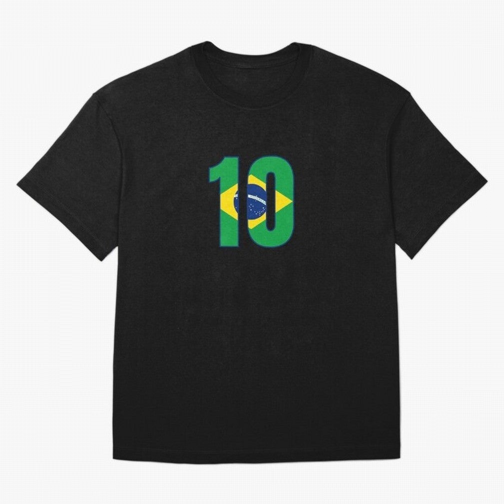 10 - Neymar JR - Brazil Flag Classic T-Shirt Celebrate Classic Football Spirit in FIFA World Cup 2026 for Fans of CR7 and Messi and England and Germany, Bringing Football History, Final Match Energy, Crowd Noise and Once in a Lifetime Moments;