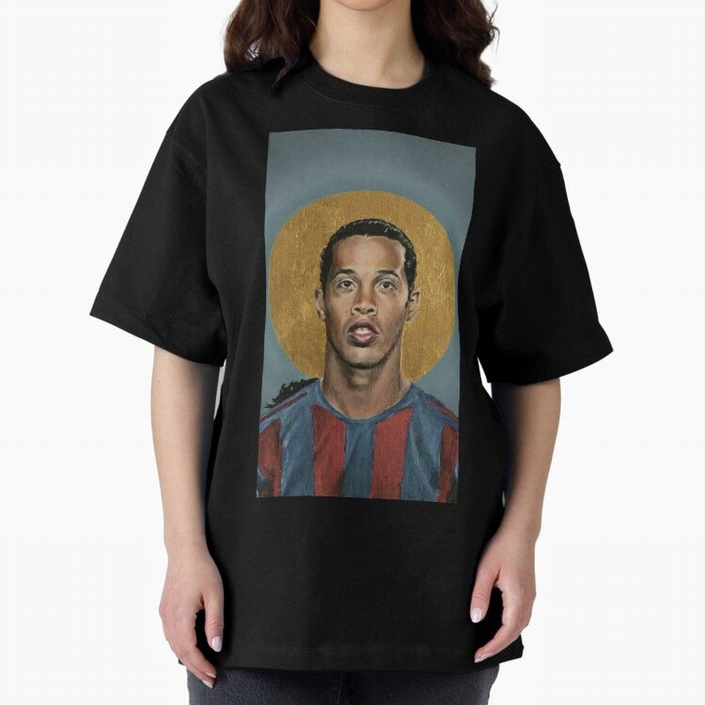 ronaldinho Oversized T-Shirt Create FIFA World Cup 2026 USA Canada Mexico Spirit, Connected to Argentina and Brazil, Cristiano Ronaldo, Haaland and CR7, Vintage Soccer Flavor, Modern Football Stars, National Flags and Final Night Emotion; Ideal for