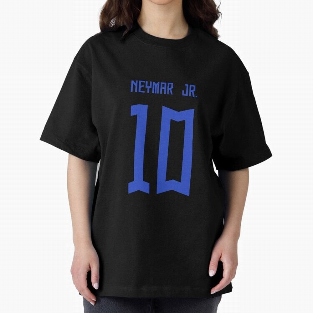 Neymar Jr Brazil White Jersey 2023 Oversized T-Shirt Back the Journey through the FIFA World Cup 2026 USA Canada Mexico Journey through Messi and Cristiano Ronaldo Highlights, Spain Pride, Retro Football Energy, Iconic Rivalries, Trophy Chase Drama