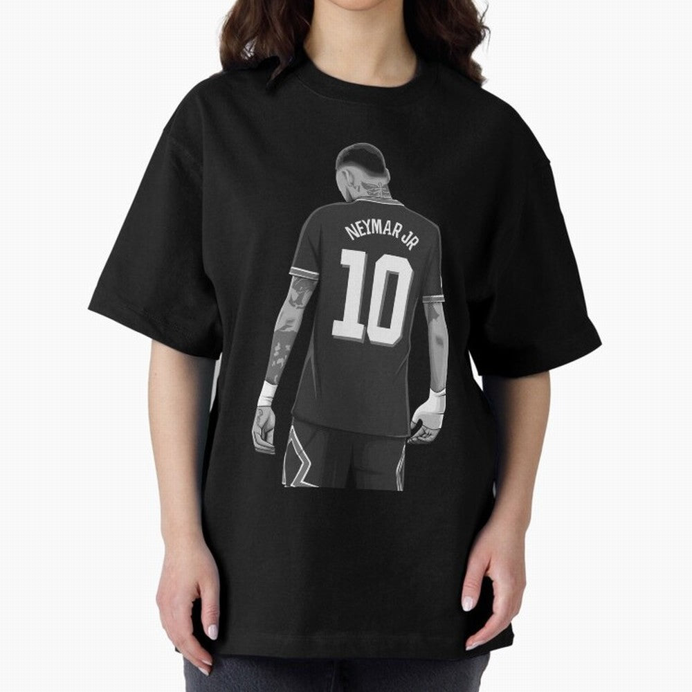 Neymar Jr Black and White Version Oversized T-Shirt Celebrate Golden Goal Energy in Match Day Hype around FIFA World Cup 2026, Haaland, Brazil, Portugal and Argentina, Goal Celebration Energy, Supporter Heritage, Football Icons and Worldwide