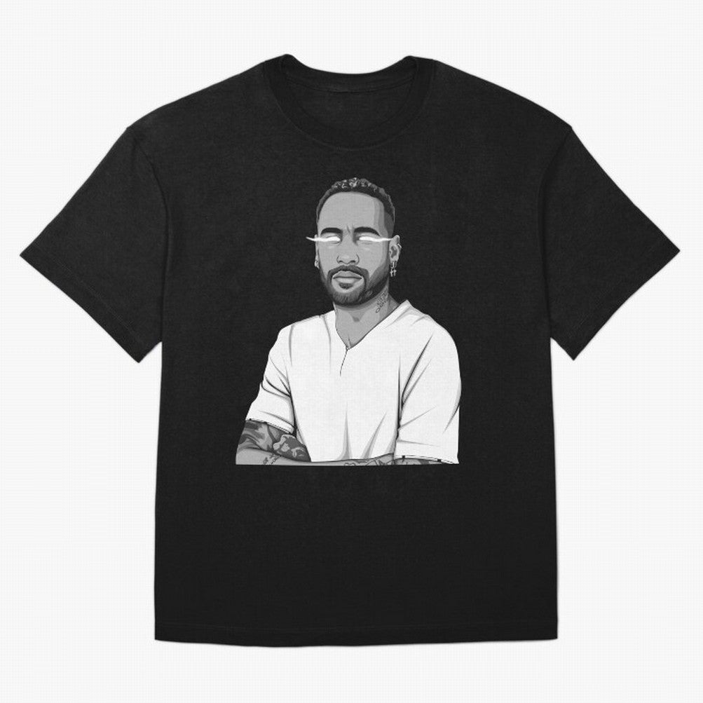 Neymar Jr. Black and White Version Oversized T-Shirt Feel the Roar of Match Day Hype around FIFA World Cup 2026 USA Canada Mexico, Cristiano Ronaldo, Haaland and CR7, Germany, Football Passion, Legendary Performances, Festival Vibes and Supporter