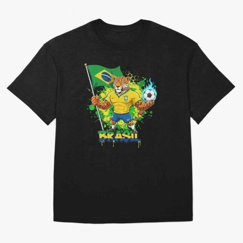 Brazil Football World Cup 2026 - Jaguar Mascot Brasil Sele??o Pride Art On?a Pintada Mascote Hexa Classic T-Shirt Celebrate the Stars of Match Day Hype around FIFA World Cup 2026 Group Stage, Cristiano Ronaldo, Haaland and CR7, Netherlands, Stadium